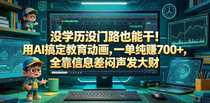 没学历没门路也能干！用AI搞定教育动画，一单纯賺700+，全靠信息差闷声发大财【揭秘】-副业部