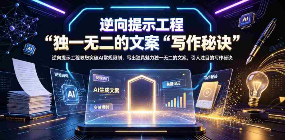 逆向提示工程教您突破AI常规限制，写出独具魅力独一无二的文案，引人注目的写作秘诀【原创双语字幕】-副业部