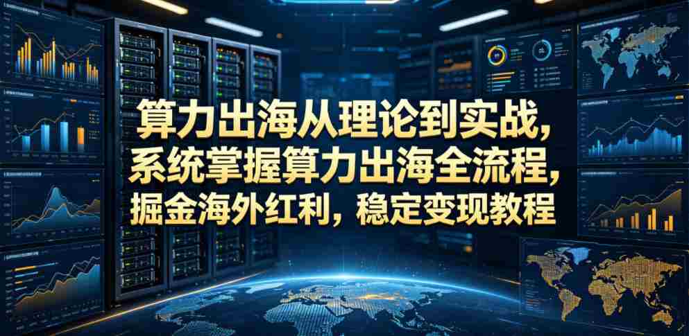 算力出海从理论到实战，系统掌握算力出海全流程，掘金海外红利，稳定变现教程-副业部
