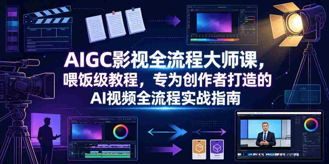 AIGC影视全流程大师课，喂饭级教程，专为创作者打造的AI视频全流程实战指南-副业部