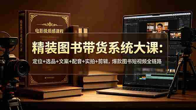 （19007期）精装图书带货系统大课：定位+选品+文案+配音+实拍+剪辑，爆款图书短视频全链路-副业部
