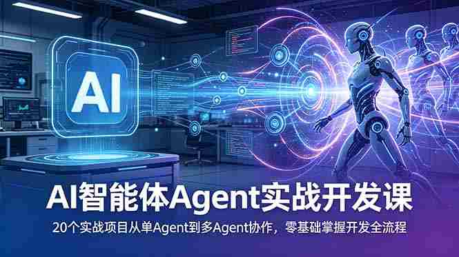 （18983期）AI智能体Agent实战开发课：20个实战项目从单Agent到多Agent协作，零基础掌握开发全流程-副业部