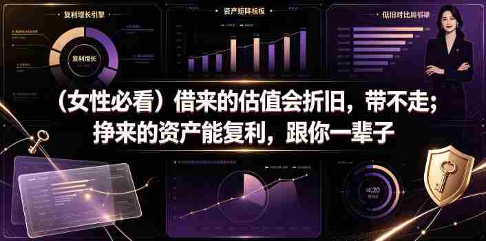 付费文章：（女性必看）借来的估值会折旧，带不走；挣来的资产能复利，跟你一辈子-副业部