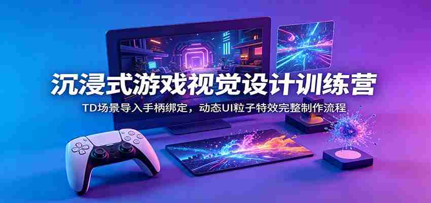 沉浸式游戏视觉设计训练营:TD场景导入手柄绑定,动态UI粒子特效完整制作流程-副业部