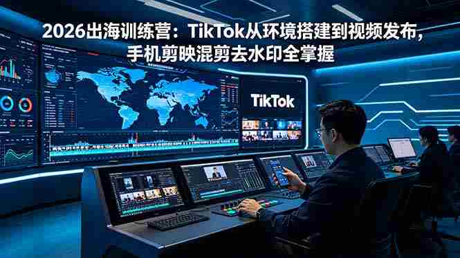 （18875期）2026出海训练营：TikTok从环境搭建到视频发布，手机剪映混剪去水印全掌握-副业部