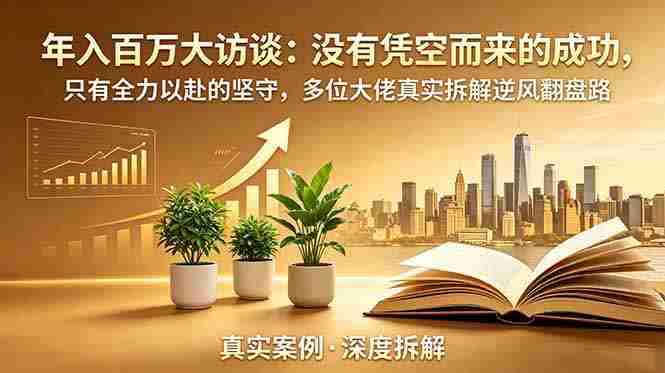 （19099期）年入百万大访谈-更新：没有凭空而来的成功，只有全力以赴的坚守，多位大佬真实拆解逆风翻盘路-副业部