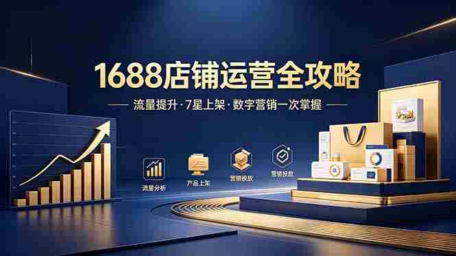 （18976期）1688店铺没流量？产品上架不到7星？数字营销不会投？全套运营技能一次学(更新6月）-副业部