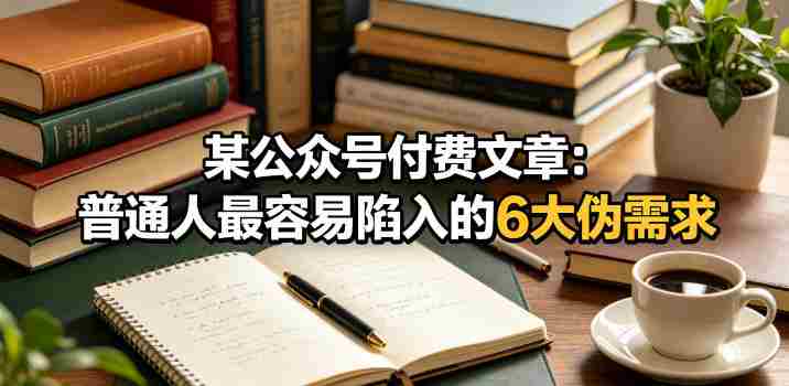 某公众号付费文章：普通人最容易陷入的6大伪需求-副业部