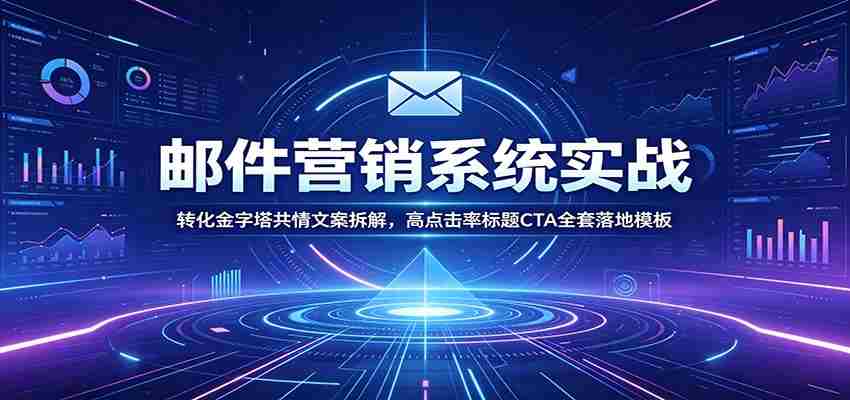 邮件营销系统实战：转化金字塔共情文案拆解，高点击率标题CTA全套落地模板-副业部