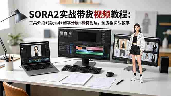 （18718期）SORA2实战带货视频教程：工具介绍+提示词+剧本分镜+模特创建，全流程实战教学-副业部