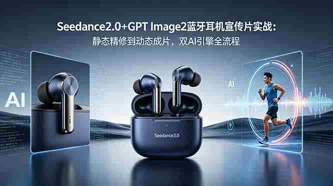 （18730期）Seedance2.0+GPT Image2蓝牙耳机宣传片实战：静态精修到动态成片，双AI引擎全流程-副业部