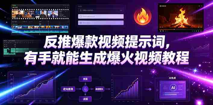 反推爆款视频提示词，有手就能生成爆火视频教程-副业部