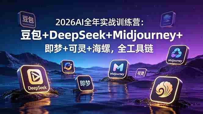 （19038期）2026AI全年实战训练营：豆包+DeepSeek+Midjourney+即梦+可灵+海螺，全工具链-副业部