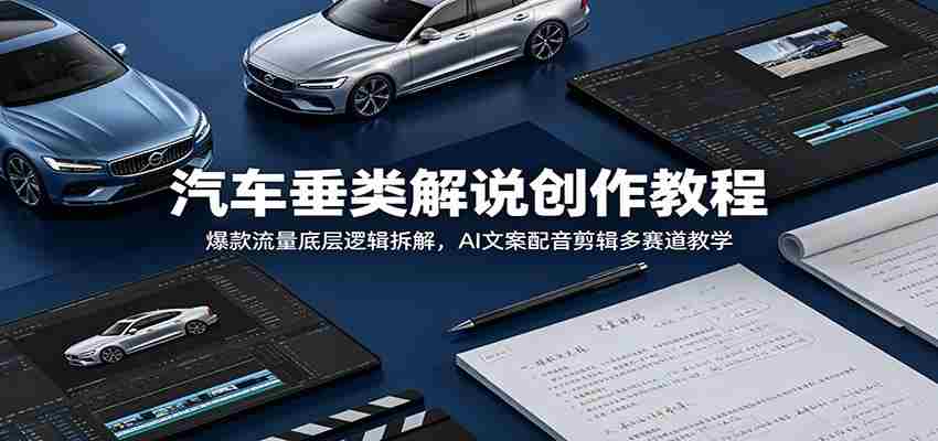 汽车垂类解说创作教程:爆款流量底层逻辑拆解,AI文案配音剪辑多赛道教学-副业部