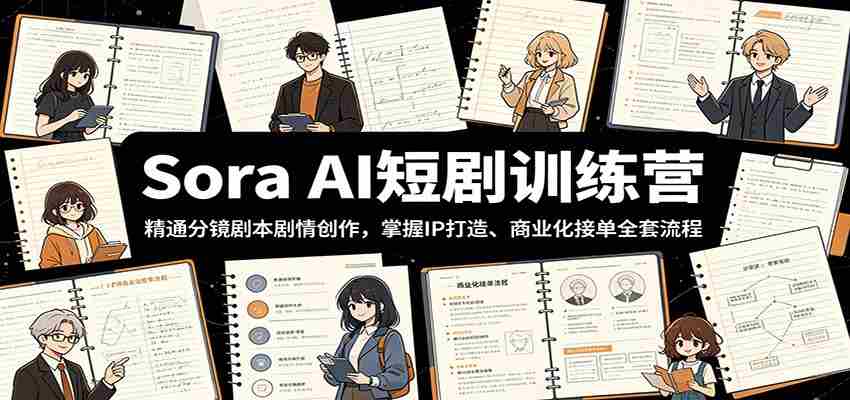 Sora AI短剧训练营：精通分镜剧本剧情创作，掌握IP打造、商业化接单全套流程-副业部