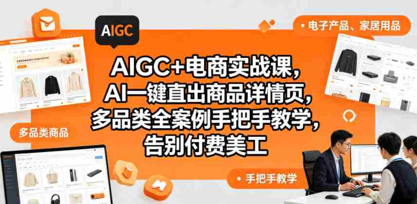AIGC+电商实战课,AI一键直出商品详情页,多品类全案例手把手教学,告别付费美工(更新)