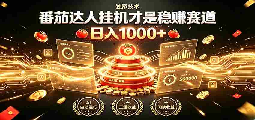 别再瞎找副业！番茄达人挂机才是稳赚赛道 日入1000+-副业部