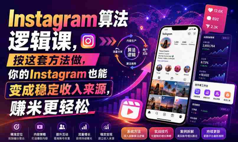 Instagram算法逻辑课，按这套方法做，你的Instagram也能变成稳定收入来源，賺米更轻松【原创双语字幕】-副业部