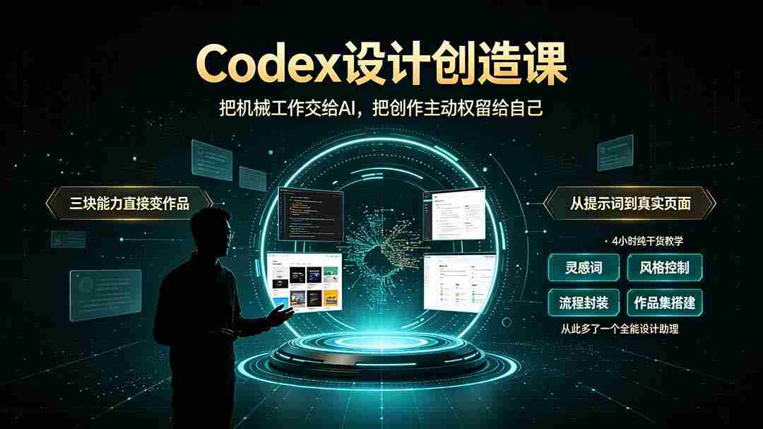 （19362期）Codex设计创造课-2期，小白也能掌握的Codex设计创造技巧，把机械工作交给AI，把创作主动权留给自己-副业部