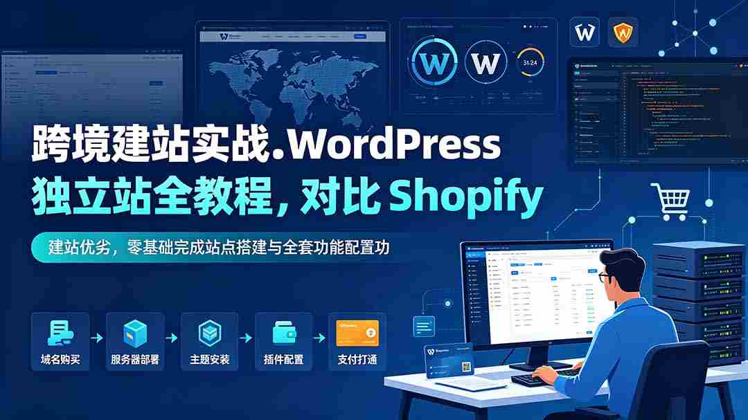 （19546期）跨境建站实战：WordPress 独立站全教程，对比 Shopify 建站优劣，零基础完成站点搭建与全套功能配置-副业部