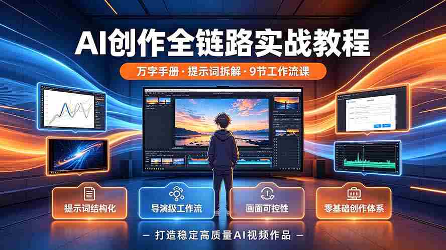 （19247期）AI创作全链路实战教程｜万字手册·提示词拆解·9节工作流课，打造稳定高质量AI视频作品-副业部