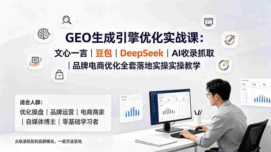 （19456期）GEO生成引擎优化实战课：文心一言｜豆包｜DeepSeek｜AI收录抓取｜品牌电商优化全套落地实操教学-副业部