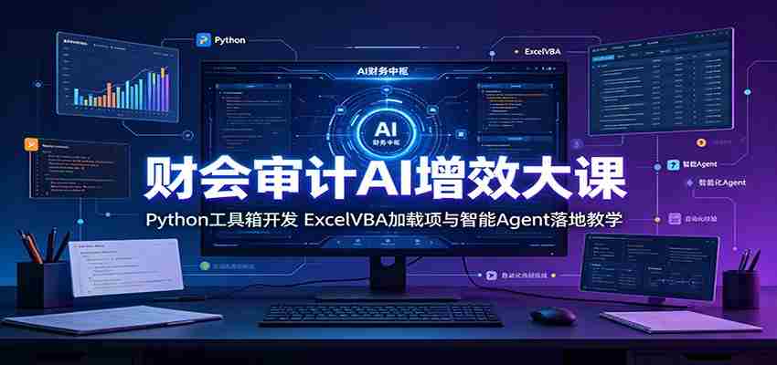 财会审计AI增效大课：Python工具箱开发，ExcelVBA加载项与智能Agent落地教学-副业部