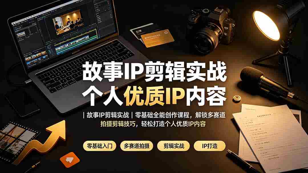 （19550期）故事IP剪辑实战｜零基础全能创作课程，解锁多赛道拍摄剪辑技巧，轻松打造个人优质IP内容-副业部