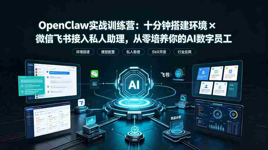 （19287期）OpenClaw实战特训营：十分钟搭建环境×微信飞书接入私人助理，从零培养你的AI数字员工-副业部