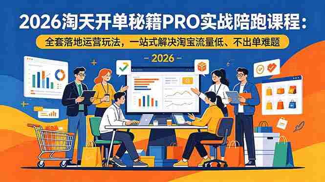 （19351期）2026淘天开单秘籍PRO实战陪跑课程-更新：全套落地运营玩法，一站式解决淘宝流量低、不出单难题-副业部