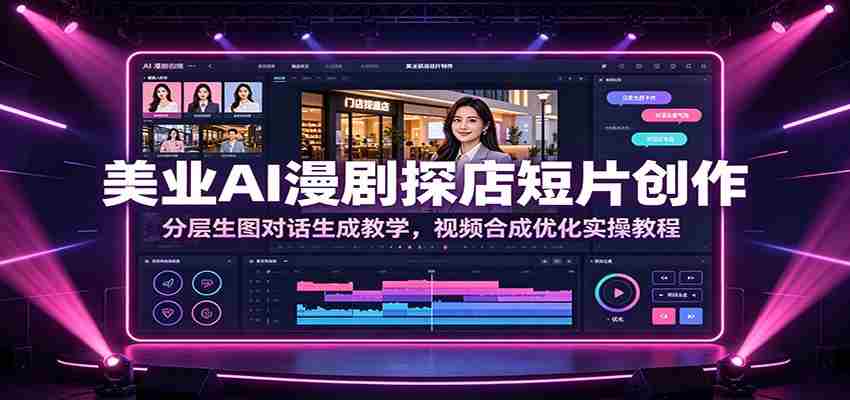 美业AI漫剧探店短片创作：分层生图对话生成教学，视频合成优化实操教程-副业部