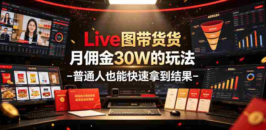 Live图带货月佣金30W的玩法-普通人也能快速拿到结果-副业部