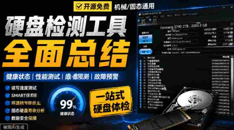 Github宝藏应用！专业磁盘硬盘健康信息检测工具，支持硬盘健康度、通电时间和次数等，CrystalDiskInfo-副业部