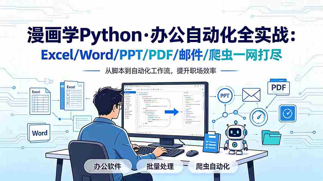 （19270期）漫画学Python·办公自动化全实战：Excel/Word/PPT/PDF/邮件/爬虫一网打尽-副业部