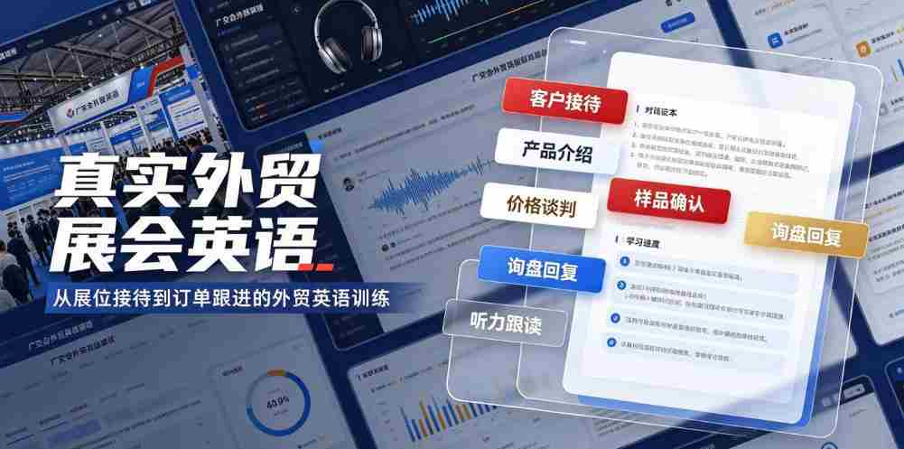 真实外贸展会英语，广交会外贸口语听力突击课程【音频】-副业部