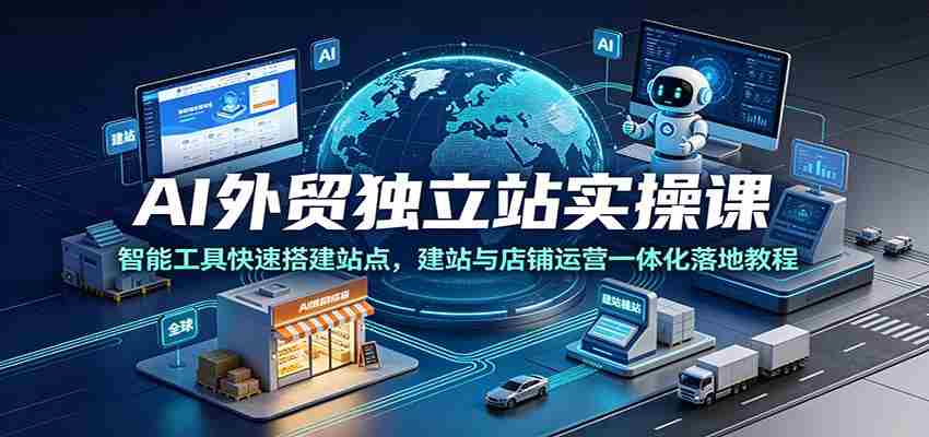 AI外贸独立站实操课：智能工具快速搭建站点，建站与店铺运营一体化落地教程-副业部