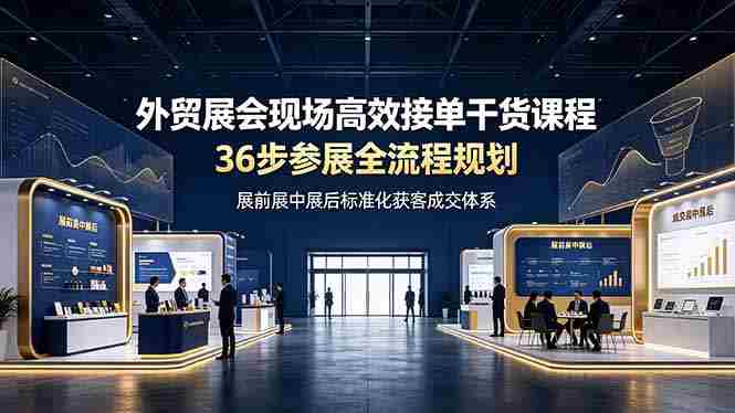 （19157期）外贸展会现场高效接单干货课程，36步参展全流程规划，展前展中展后标准化获客成交体系-副业部