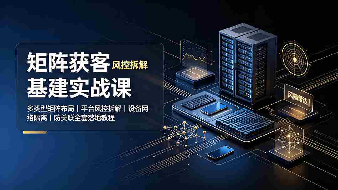 （19319期）矩阵获客基建实战课：多类型矩阵布局｜平台风控拆解｜设备网络隔离｜防关联全套落地教程-副业部