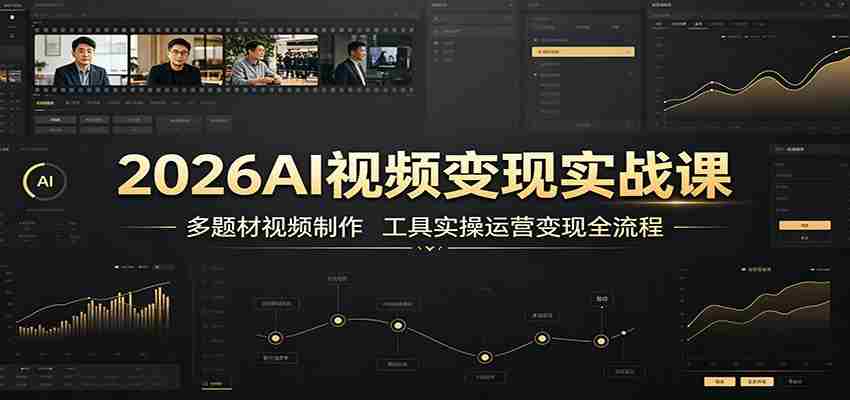 2026AI视频变现实战课：多题材视频制作，工具实操运营变现全流程-副业部