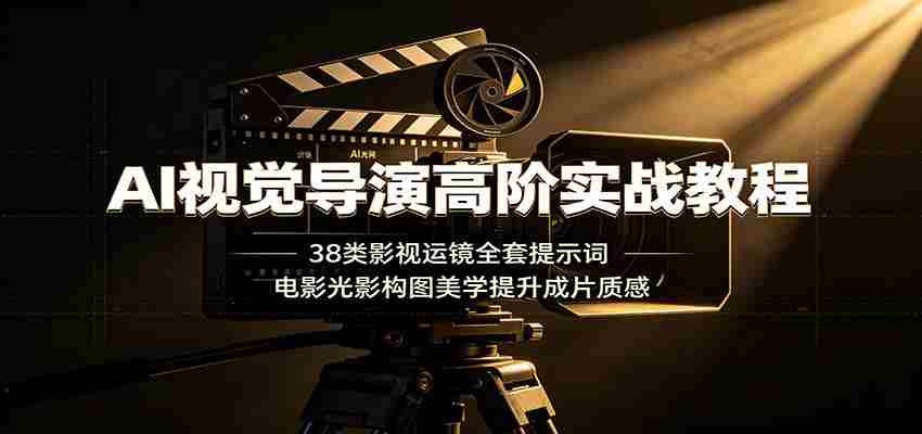 AI视觉导演高阶实战教程：38类影视运镜全套提示词，电影光影构图美学提升成片质感-副业部