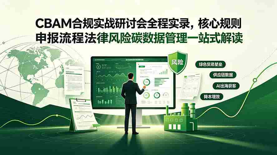 （19235期）CBAM合规实战研讨会全程实录，核心规则申报流程法律风险碳数据管理一站式解读-副业部