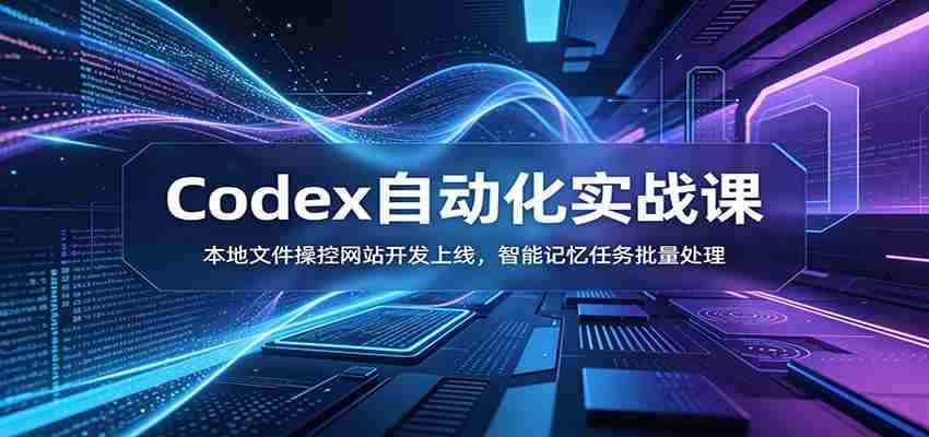Codex自动化实战课:本地文件操控网站开发上线,智能记忆任务批量处理-副业部