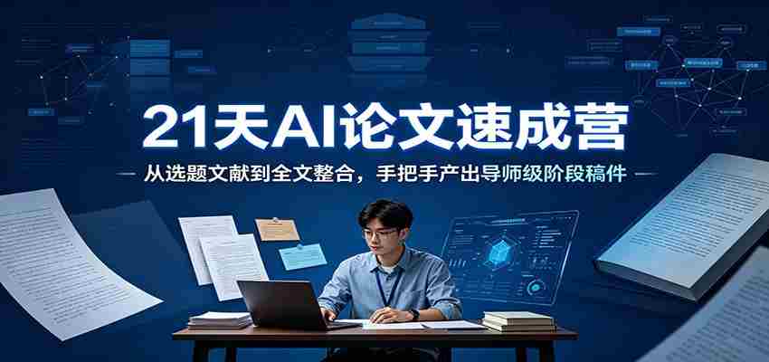 21天AI论文速成营：从选题文献到全文整合，手把手产出导师级阶段稿件-副业部