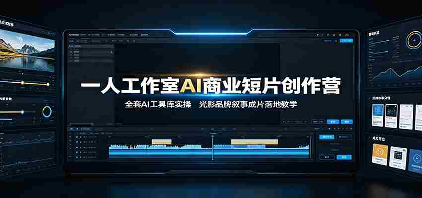 一人工作室AI商业短片创作营：全套AI工具库实操，光影品牌叙事成片落地教学-副业部