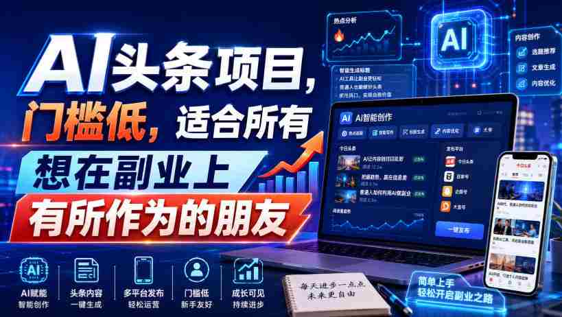 引力圈AI头条项目,门槛低,适合所有想在副业上有所作为的朋友