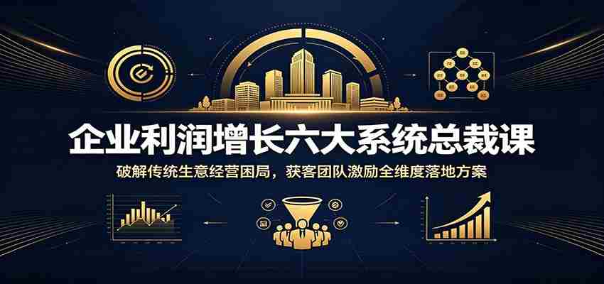 企业利润增长六大系统总裁课：破解传统生意经营困局，获客团队激励全维度落地方案-副业部