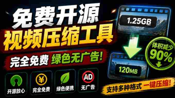 Github开源视频压缩瘦身工具，轻松压缩90%，并保持画质清晰，完全免费绿色无广告！VideoSlim-副业部