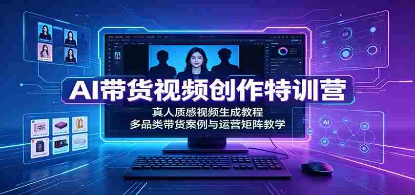 AI带货视频创作特训营：真人质感视频生成教程，多品类带货案例与运营矩阵教学-副业部