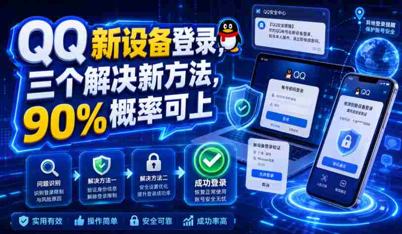 QQ新设备登录，三个解决新方法，90%概率可上-副业部