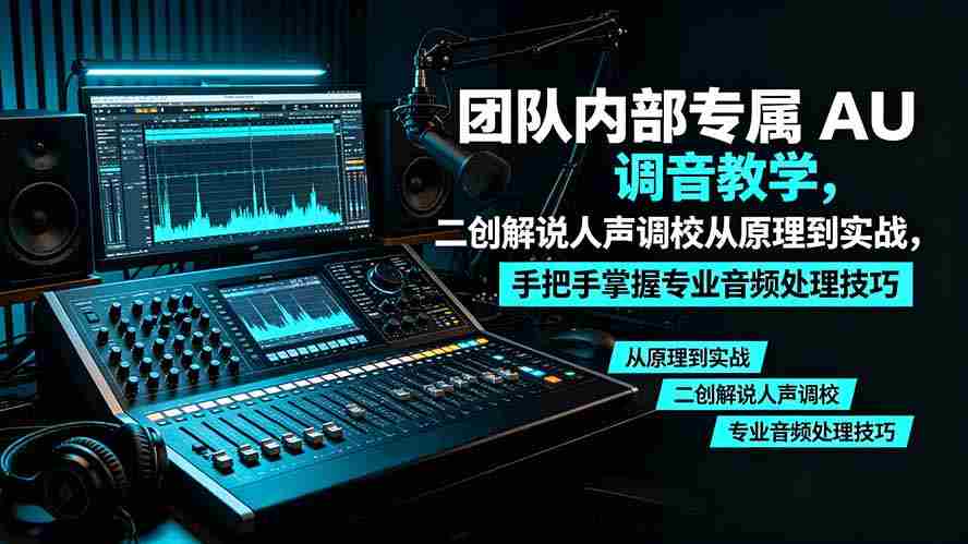 （19517期）某大佬团队内部专属 AU 调音教学，二创解说人声调校从原理到实战，手把手掌握专业音频处理技巧-副业部